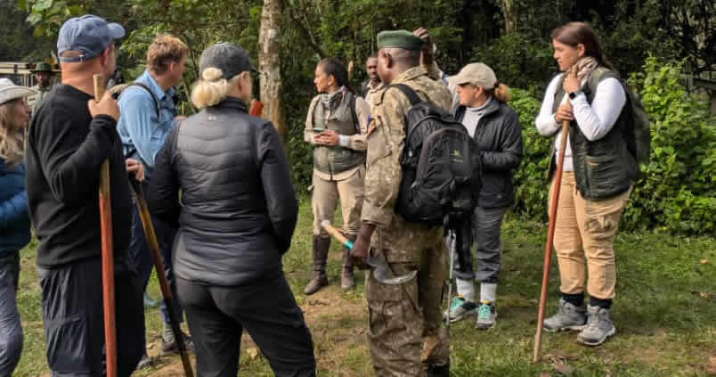 briefing for gorilla trekking in Bwindi forest